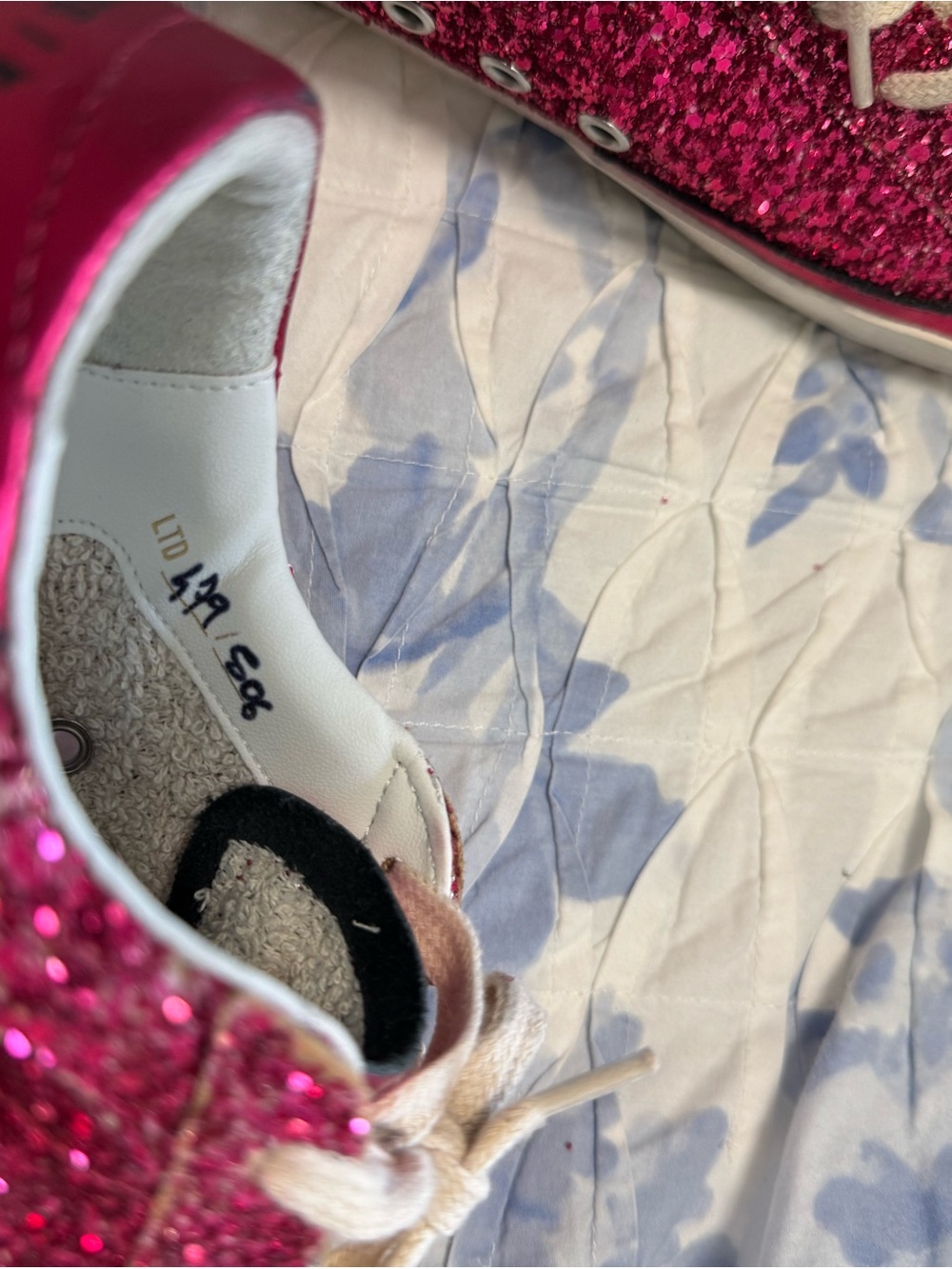 Women’s Glitter Low-Top Sneakers - Hot Pink - Picture 6 of 11